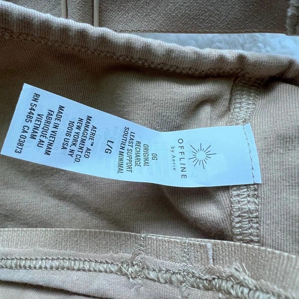 OFFLINE by Aerie OG Original Recharge Minimal Support Sports Bra Tan Large NWOT